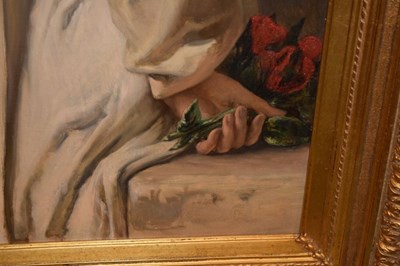 Lot 402 - Follower of Jean Francois Portaels, (Belgian, 1818-1895) - Oil on canvas - 'Fragrance of a Rose