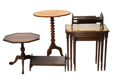 Lot 626 - Nest of tables, two occasional tables, book rack, etc