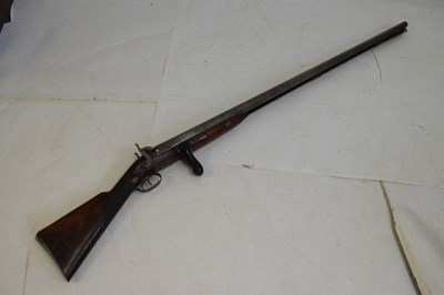Lot 224 - Westley Richards - Double-barreled percussion bank gun of large proportions