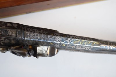 Lot 225 - Magnificent pair of French flintlock presentation pistols