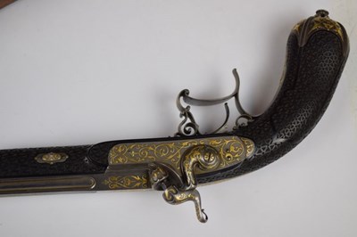 Lot 226 - Fine cased pair of French percussion duelling pistols by Geerinckx, Paris