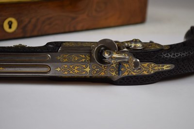 Lot 226 - Fine cased pair of French percussion duelling pistols by Geerinckx, Paris