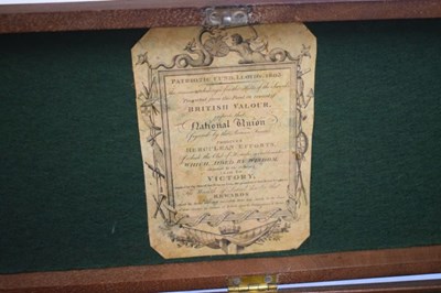Lot 221 - Mahogany sword case for a Lloyds Patriotic fund sword