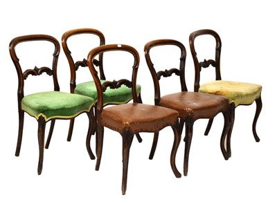 Lot 556 - Five balloon back chairs