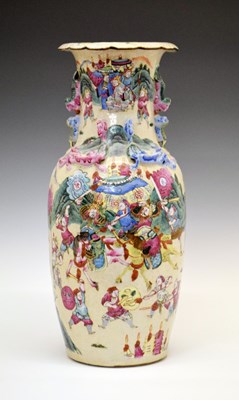 Lot 368 - 19th Century Chinese Famille Rose crackleware vase