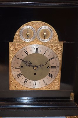 Lot 462 - Victorian ebonised triple fusee table clock