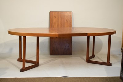 Lot 489 - Kai Kristiansen teak dining table and six model 121 open armchairs