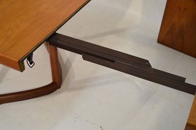 Lot 489 - Kai Kristiansen teak dining table and six model 121 open armchairs