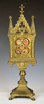 Lot 173 - Italian gilt brass monstrance or ostensorium