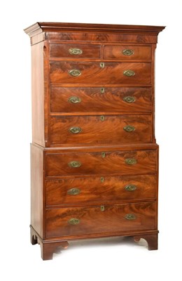 Lot 660 - Early 19th Century mahogany-veneered chest-on- chest or tallboy