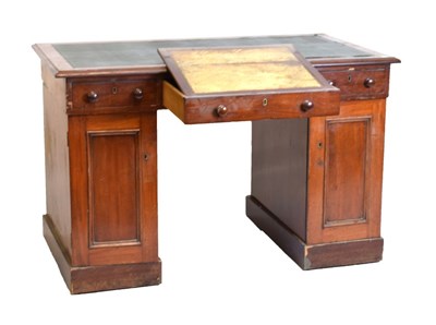 Lot 660 - Late Victorian mahogany twin pedestal desk