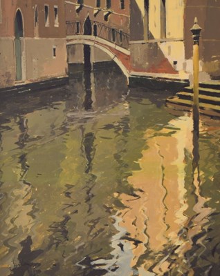 Lot 435 - Jeremy Barlow - Oil on board - Rio Vella, Verona