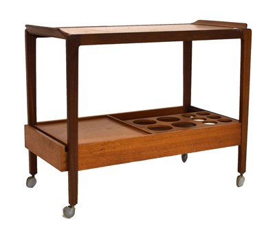Lot 666 - 1960's period teak two-tier tea trolley