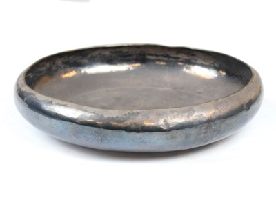Lot 95 - Chinese white metal footed bowl of compressed form