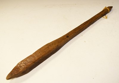 Lot 338 - Wooden club, round handle to square pointed top