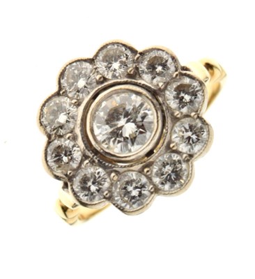 Lot 9 - Eleven-stone diamond cluster ring