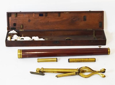 Lot 146 - Early to mid 19th Century mahogany-cased telescope