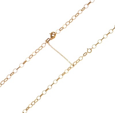 Lot 45 - Two 9ct gold belcher-link chains