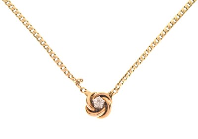 Lot 38 - 9ct gold necklace set small single-cut diamond