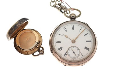 Lot 92 - Silver pocket watch - Robert Reid Bristol, and sovereign holder