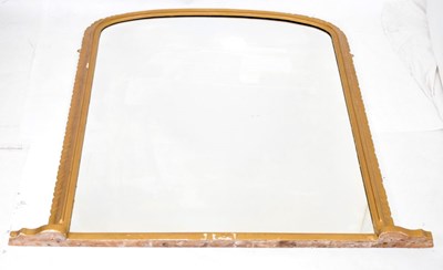 Lot 390 - Large arched giltwood overmantel mirror