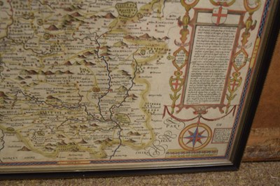Lot 335 - John Speed, 17th Century hand-coloured engraved map of Wiltshire: Wilshire, circa 1610