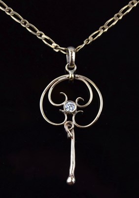 Lot 28 - Diamond 9ct gold pendant