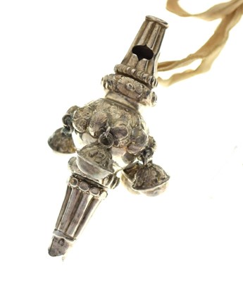 Lot 128 - Victorian silver teething rattle