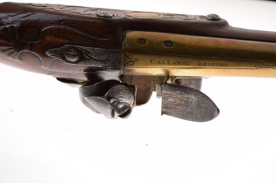 Lot 313 - Bristol made flintlock pistol by Joseph Callaway circa 1770
