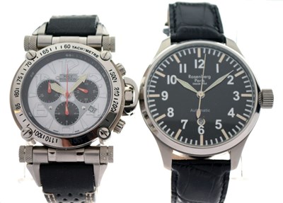 Lot 86 - Two modern gentlemen's wristwatches - Pole Position and Rosenberg, Paris