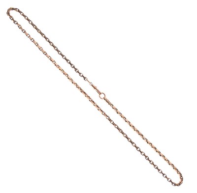 Lot 44 - Yellow metal belcher-link chain, 9.5g approx