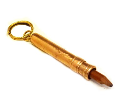 Lot 57 - Unmarked yellow metal propelling pencil