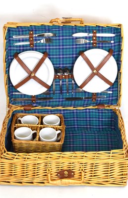 Lot 573 - Wicker picnic hamper