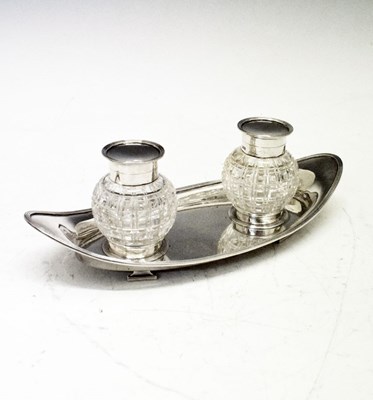 Lot 129 - Late Victorian silver desk stand