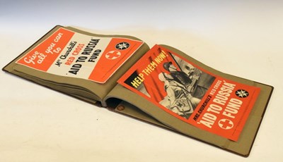 Lot 247 - Two Second World War ' Mrs. Churchills' Red Cross Aid to Russia' posters, in album