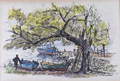 Lot 620 - Stuckley - Moored fishing boats