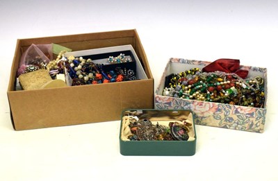 Lot 94 - Three boxes of costume jewellery