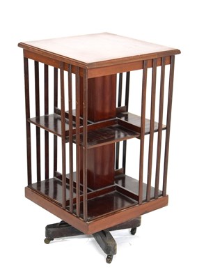 Lot 435 - Edwardian mahogany revolving bookcase