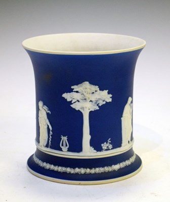 Lot 327 - Wedgwood blue jardiniere of cylindrical form
