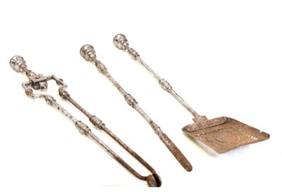 Lot 567 - Group of three 19th Century steel fire tools