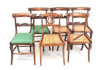 Lot 517 - Five Regency sabre-leg dining chairs plus one other