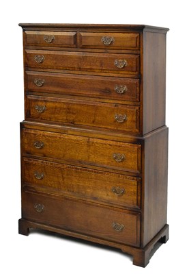 Lot 433 - Bright of Nettlebeds oak tallboy