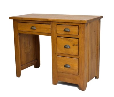 Lot 576 - Golden oak kneehole desk