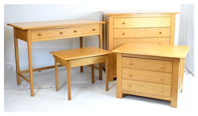Lot 516 - Suite of modern light oak furniture