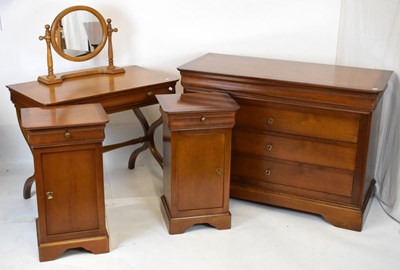 Lot 414 - French cherrywood suite including sleigh bed