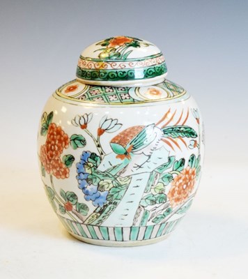 Lot 294 - Chinese Famille Verte ginger jar and cover