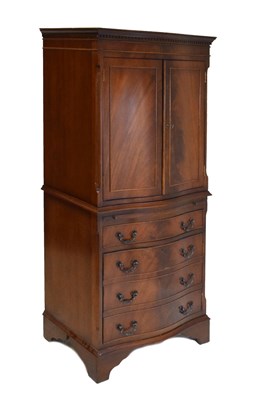Lot 554 - Reproduction serpentine fronted drinks cabinet