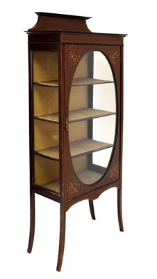 Lot 575 - Early 20th Century mahogany display cabinet with painted decoration