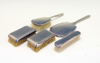 Lot 135 - George VI silver dressing table set, 1945 and earlier