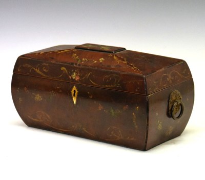Lot 428 - George III mahogany sarcophagus tea caddy